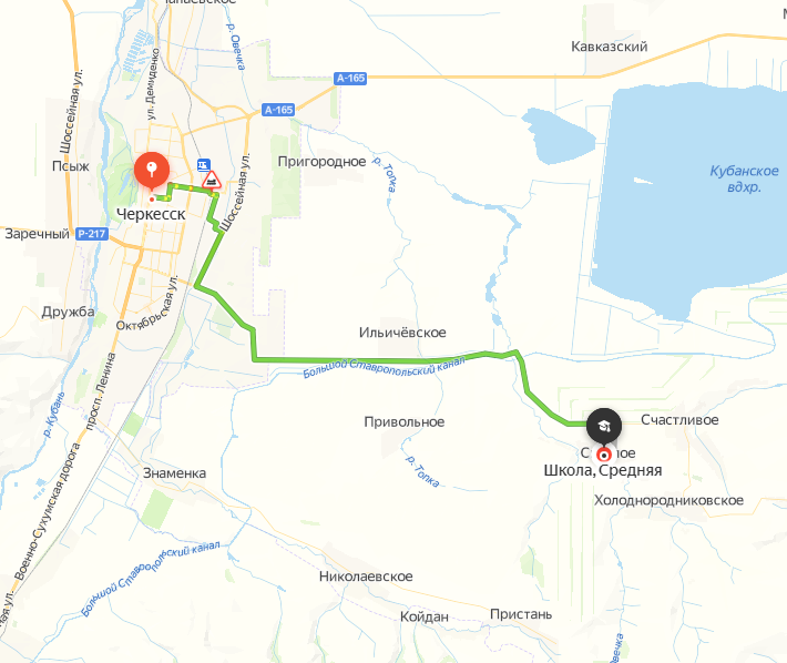 Схема проезда из г. Черкесск